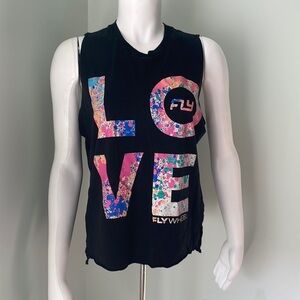 Flywheel Black LOVE muscle tee